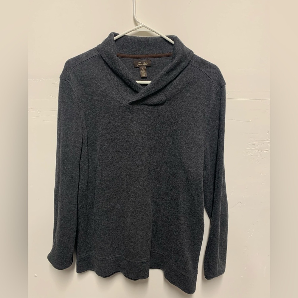 Charcoal Gray Cowl Shawl Neck Sweater